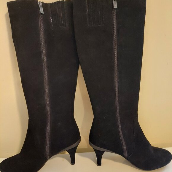 NWOT Kenneth Cole Tall Black Suede Boots-Size 8 - Picture 6 of 9